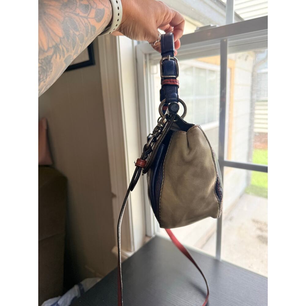 Coach Legacy Leather Turnlock Flap Shoulder Bag Blue Red Cream Crossbody Y2K Era - Picture 13 of 16